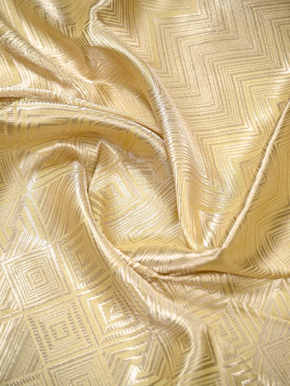 Pastel Yellow Tissue Brocade Handloom Banarasi Saree - Sacred Weaves