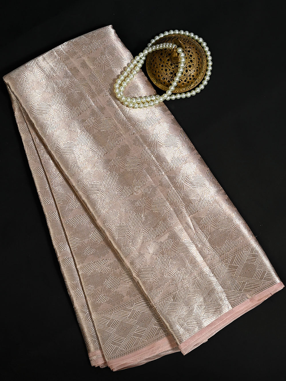 Pastel Pink Tissue Brocade Handloom Banarasi Saree - Sacred Weaves
