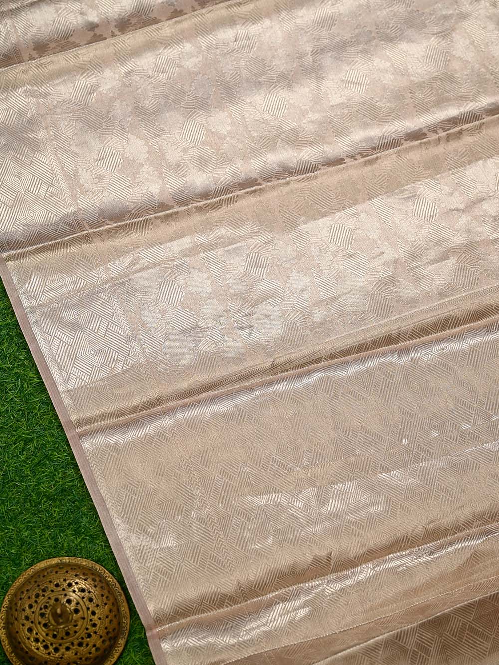 Pastel Pink Tissue Brocade Handloom Banarasi Saree - Sacred Weaves