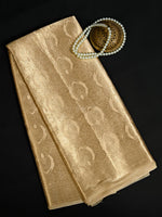 Beige Tissue Brocade Handloom Banarasi Saree - Sacred Weaves