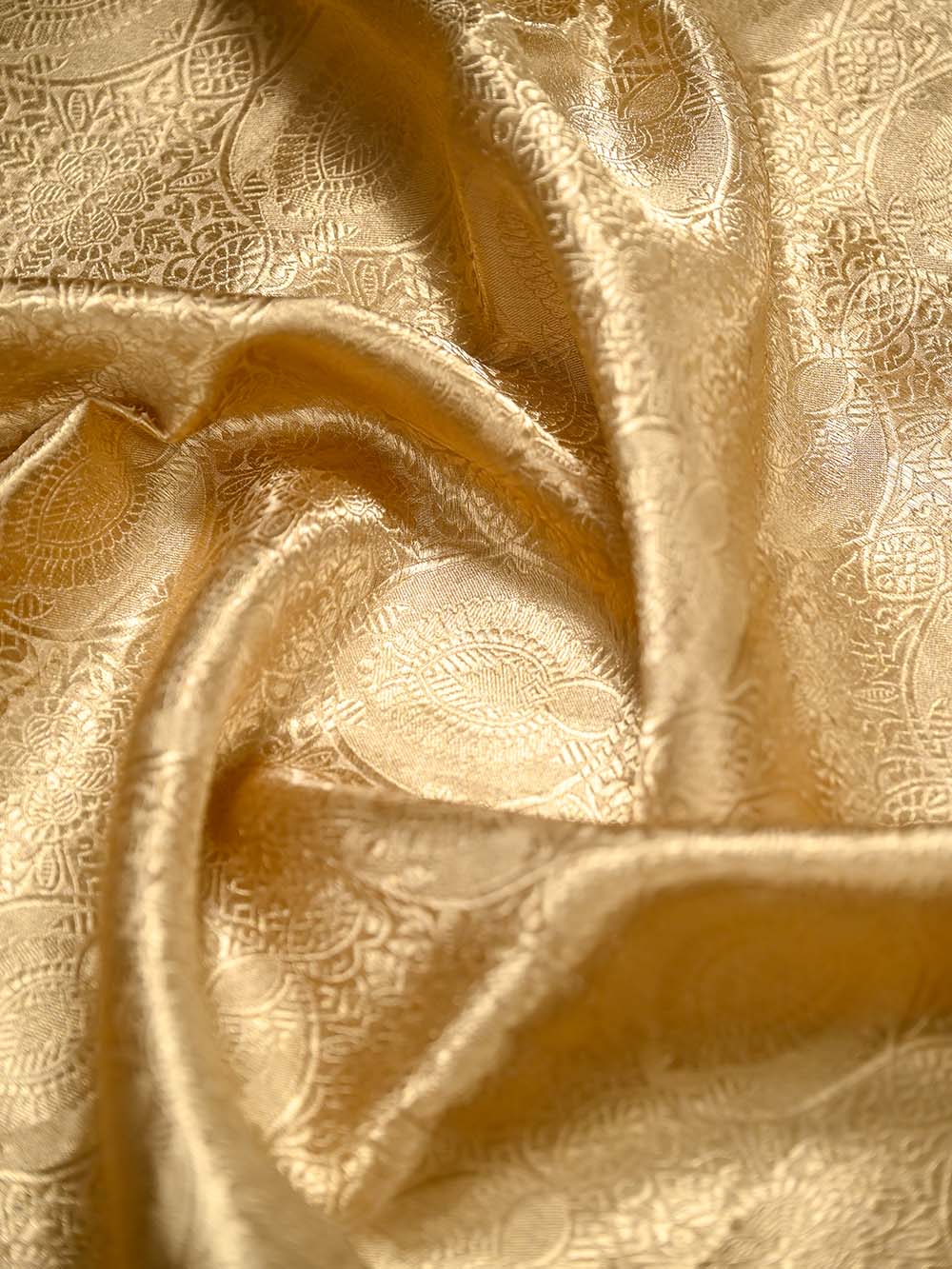 Beige Tissue Brocade Handloom Banarasi Saree - Sacred Weaves