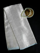 Pastel Sky-blue Tissue Brocade Handloom Banarasi Saree - Sacred Weaves