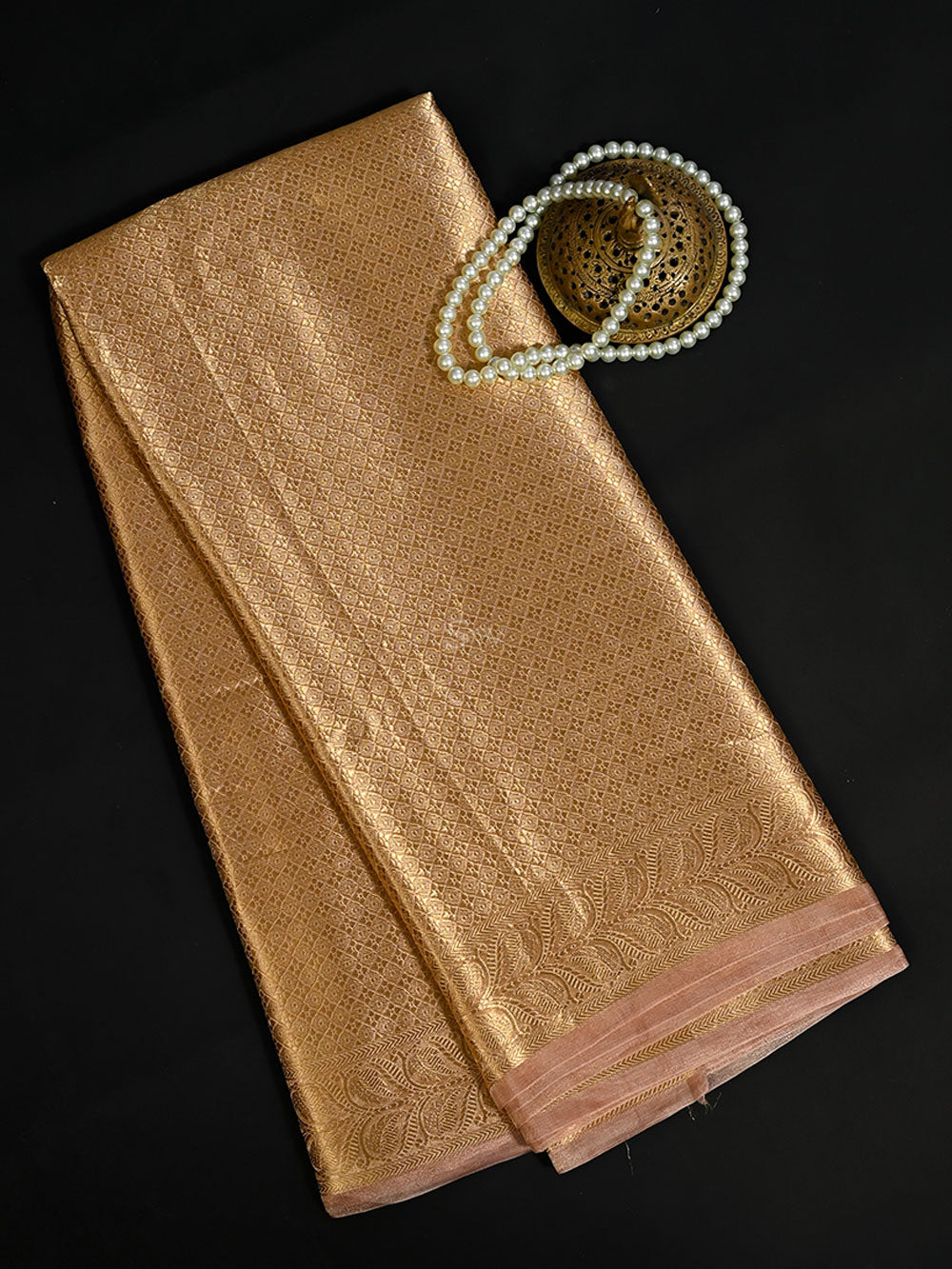 Pastel Pink Tissue Brocade Handloom Banarasi Saree - Sacred Weaves