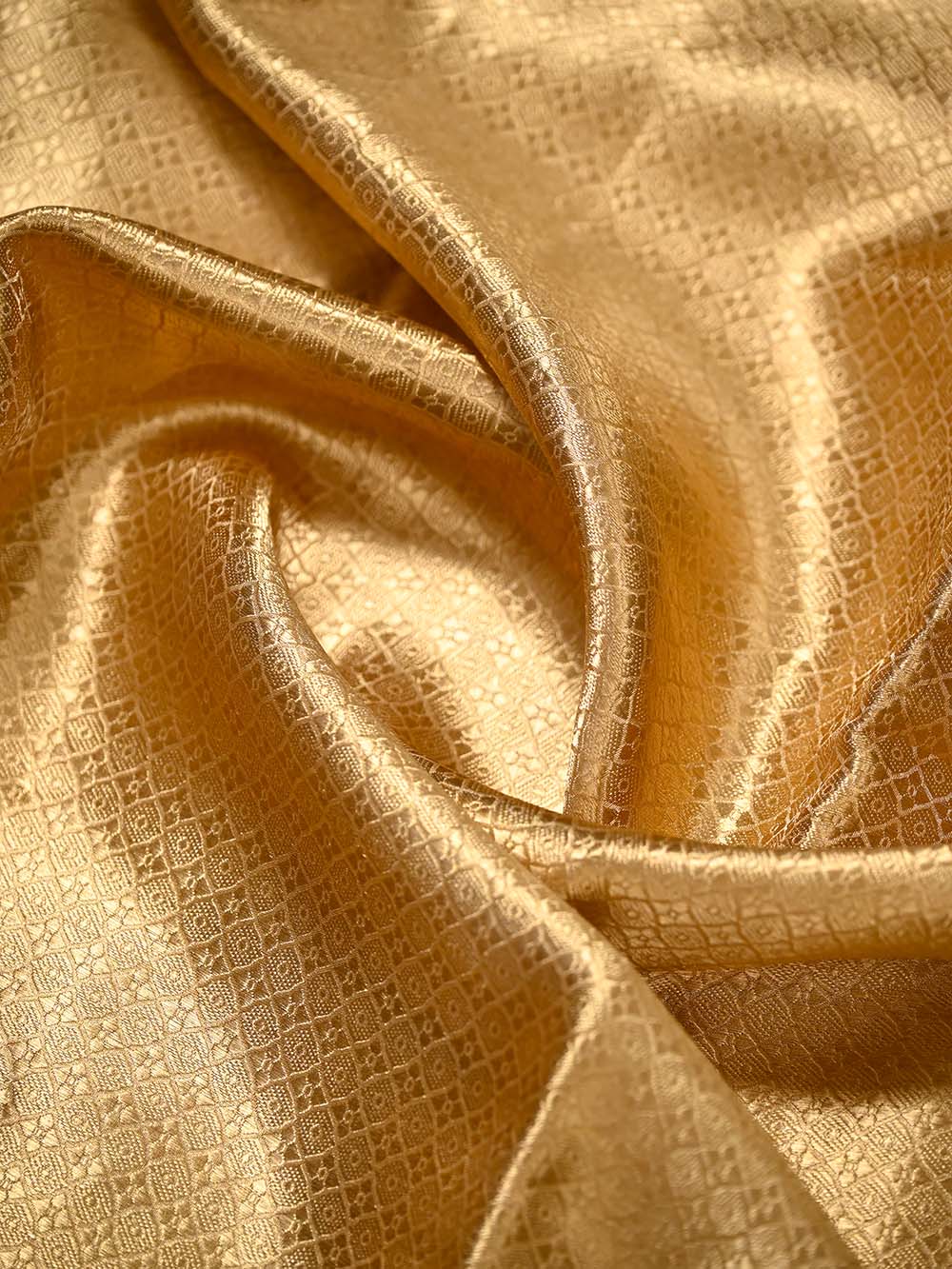 Beige Tissue Brocade Handloom Banarasi Saree - Sacred Weaves