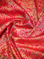 Pink Orange Meenakari Silk Brocade Handloom Banarasi Saree - Sacred Weaves