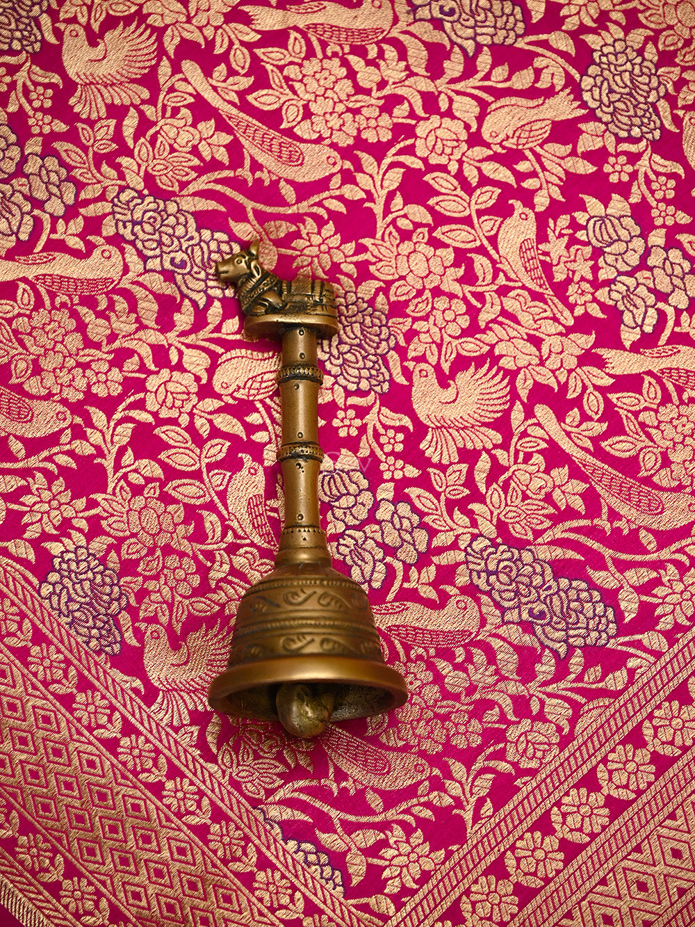 Dark Pink Meenakari Silk Brocade Handloom Banarasi Saree - Sacred Weaves