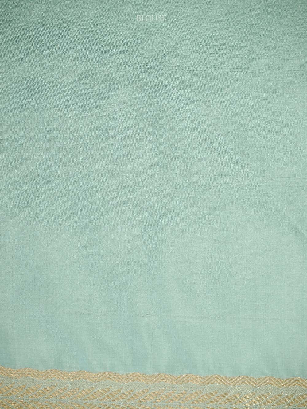 Sea Green Katan Silk Brocade Handloom Banarasi Saree - Sacred Weaves