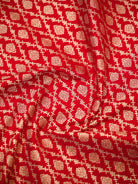 Red Jaal Katan Silk Handloom Banarasi Suit - Sacred Weaves