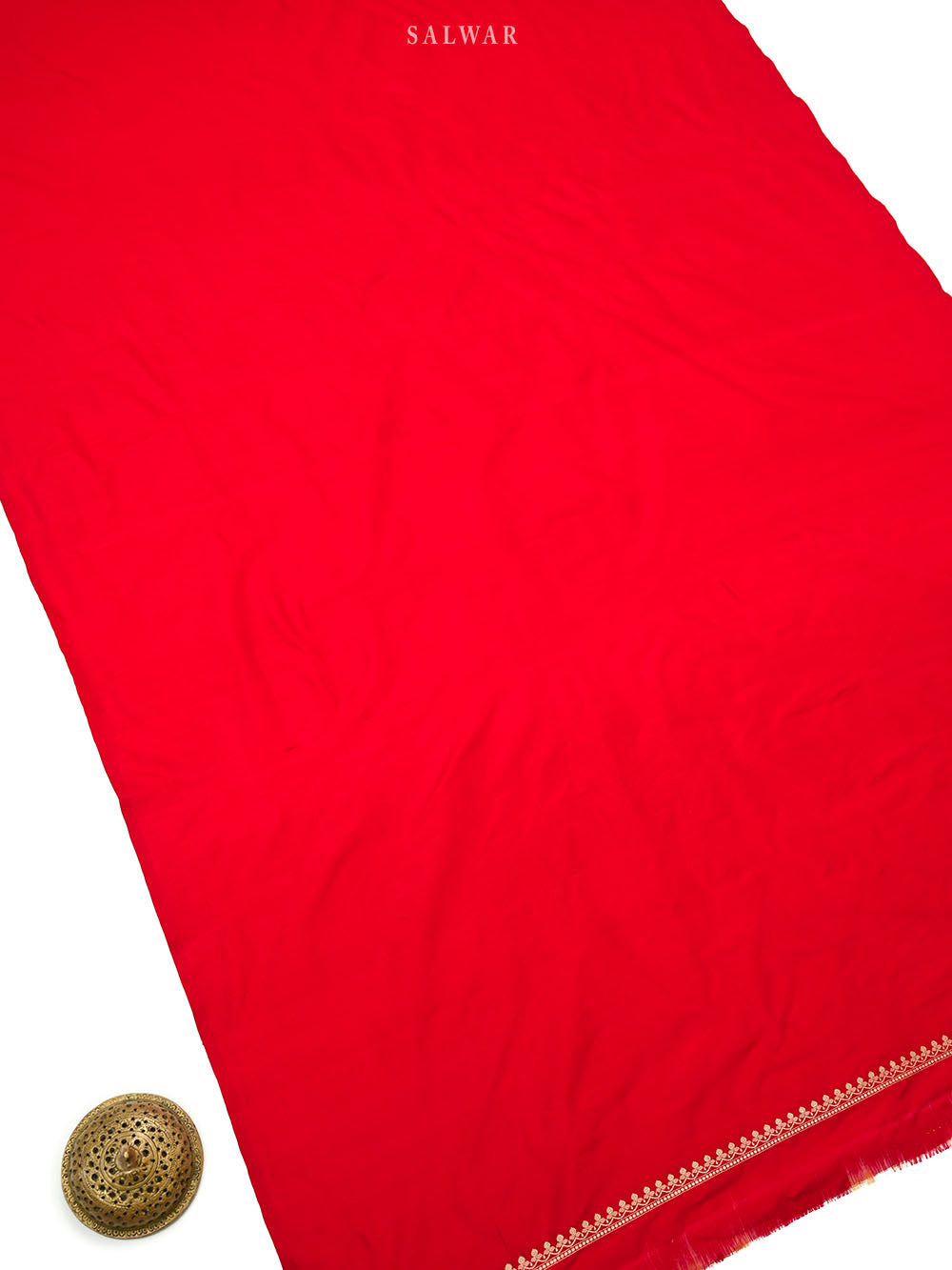 Red Jaal Katan Silk Handloom Banarasi Suit - Sacred Weaves