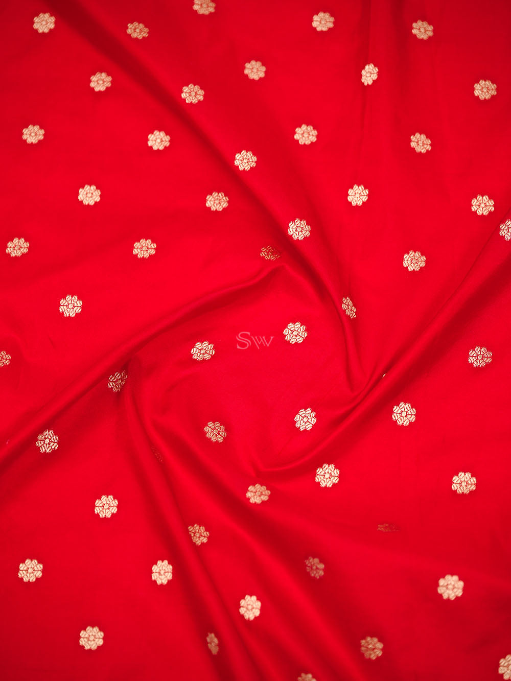 Red Jaal Katan Silk Handloom Banarasi Suit - Sacred Weaves