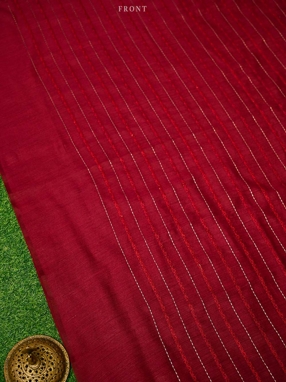 Maroon Moonga Tussar Silk Handloom Banarasi Suit - Sacred Weaves