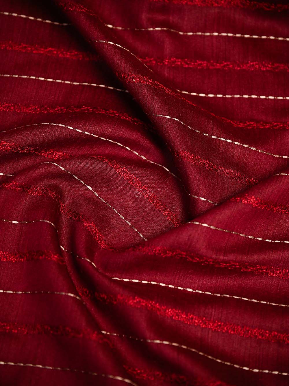 Maroon Moonga Tussar Silk Handloom Banarasi Suit - Sacred Weaves