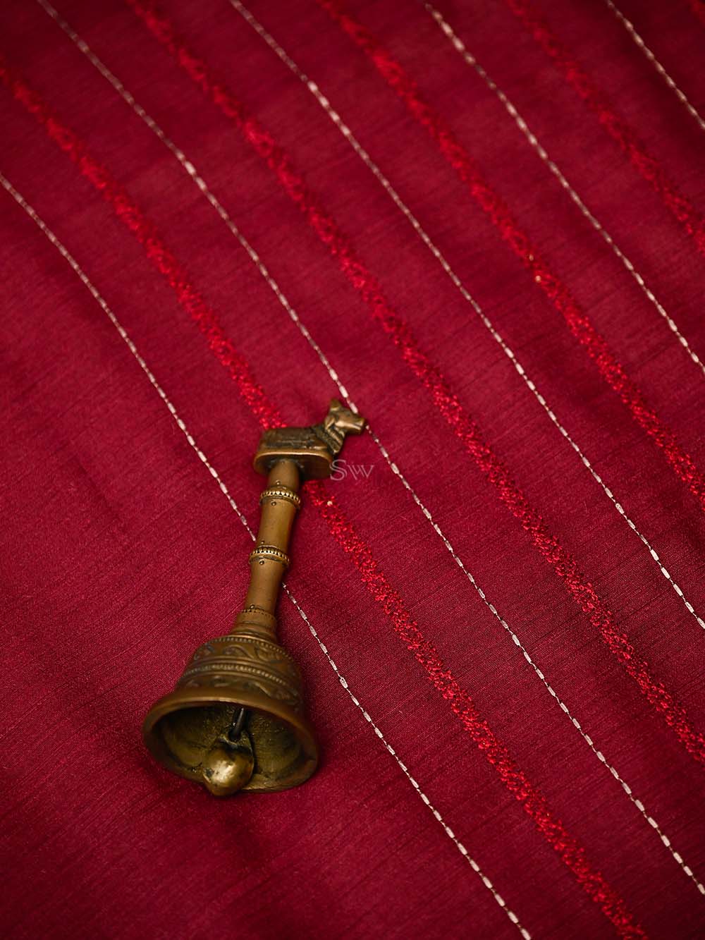 Maroon Moonga Tussar Silk Handloom Banarasi Suit - Sacred Weaves