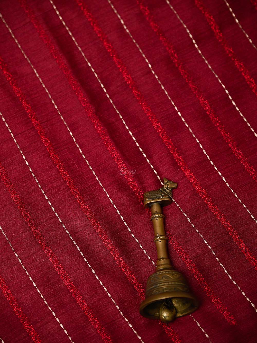 Maroon Moonga Tussar Silk Handloom Banarasi Suit - Sacred Weaves