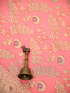 Pastel Pink Meenakari Jaal Khaddi Georgette Handloom Banarasi Saree - Sacred Weaves