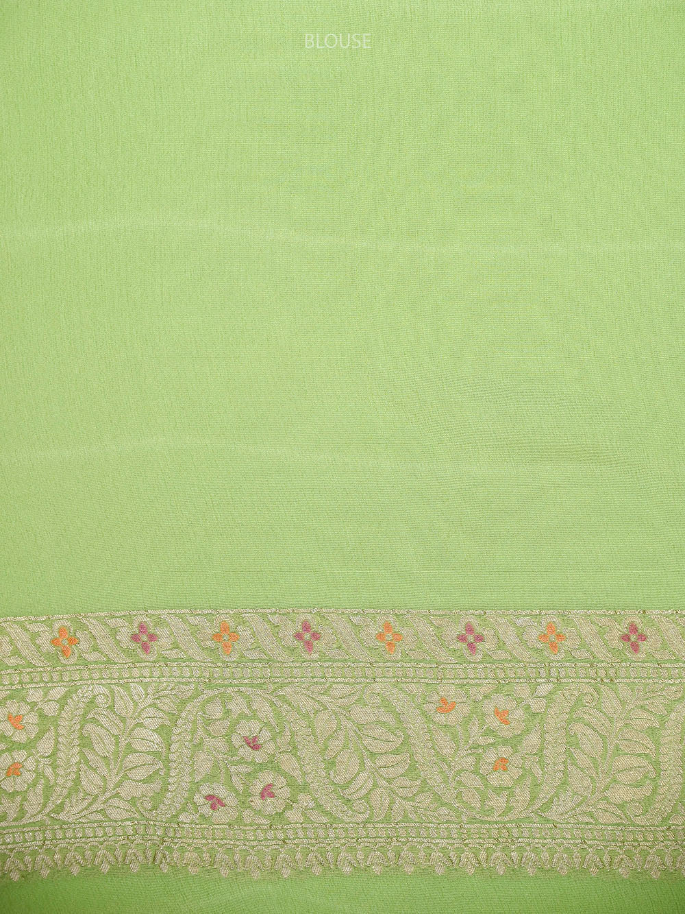 Pista Green Meenakari Jaal Khaddi Georgette Handloom Banarasi Saree - Sacred Weaves