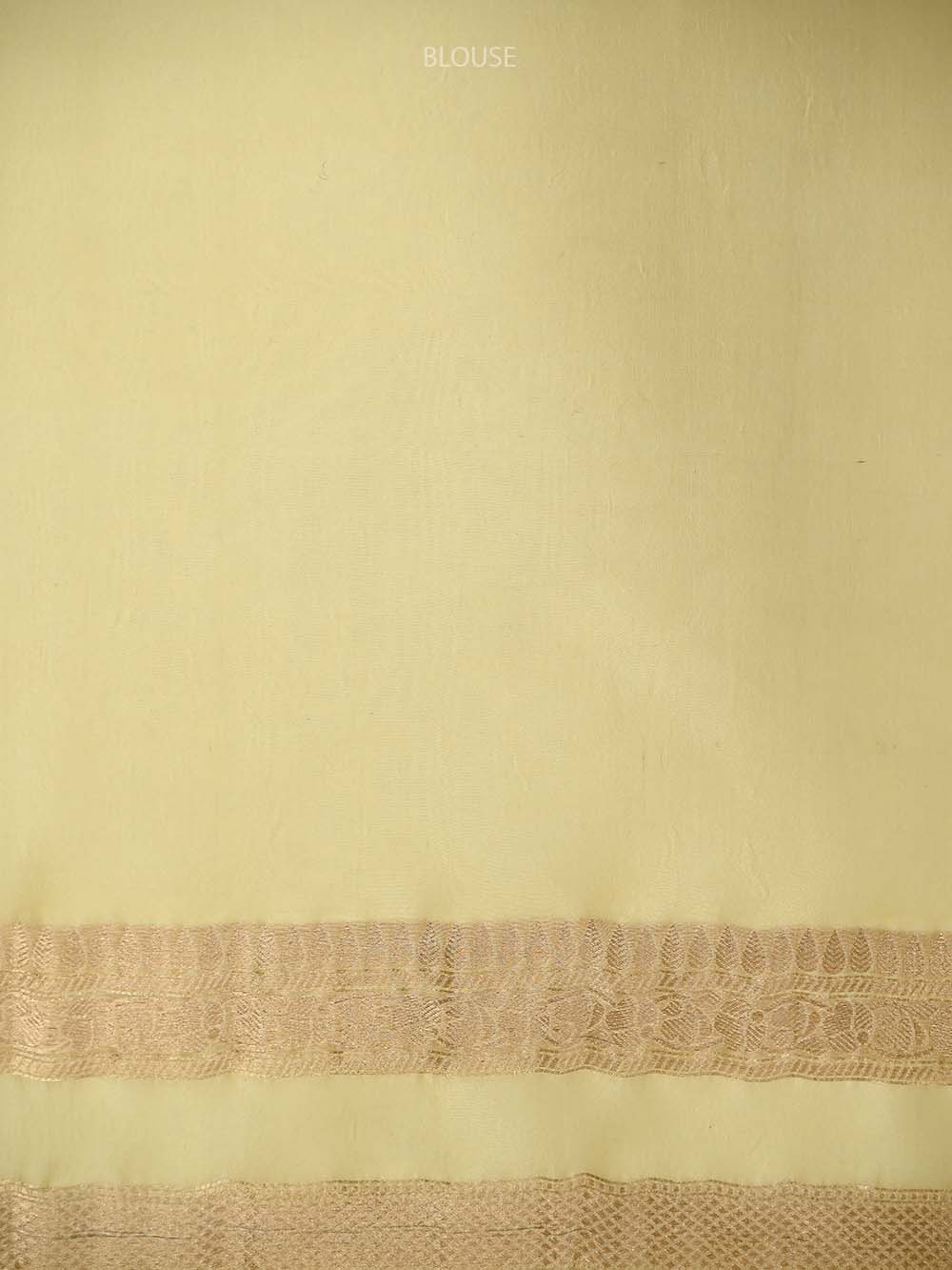 Yellow Stripe Organza Handloom Banarasi Saree - Sacred Weaves