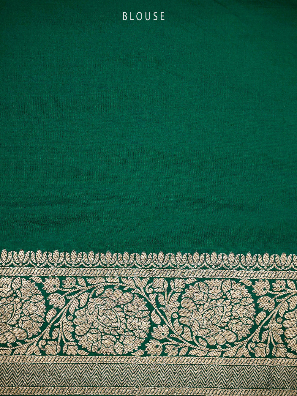 Bottle Green Silk Brocade Handloom Banarasi Saree - Sacred Weaves
