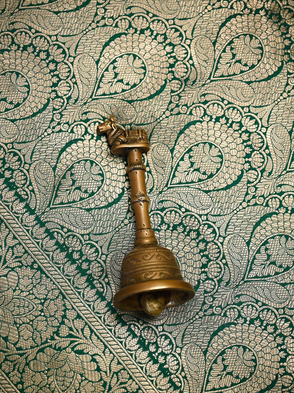 Bottle Green Silk Brocade Handloom Banarasi Saree - Sacred Weaves