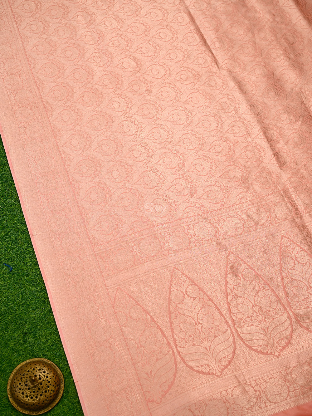 Pastel Pink Silk Brocade Handloom Banarasi Saree - Sacred Weaves