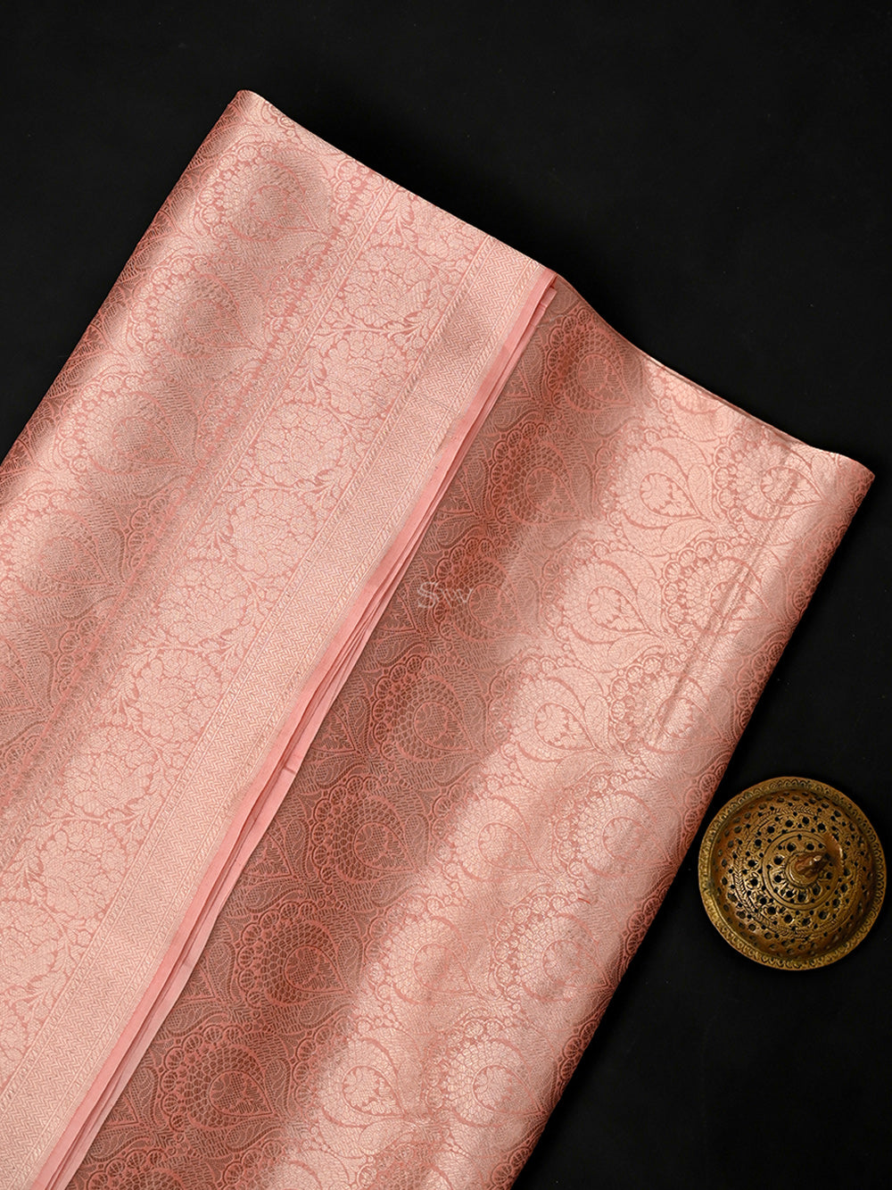 Pastel Pink Silk Brocade Handloom Banarasi Saree - Sacred Weaves