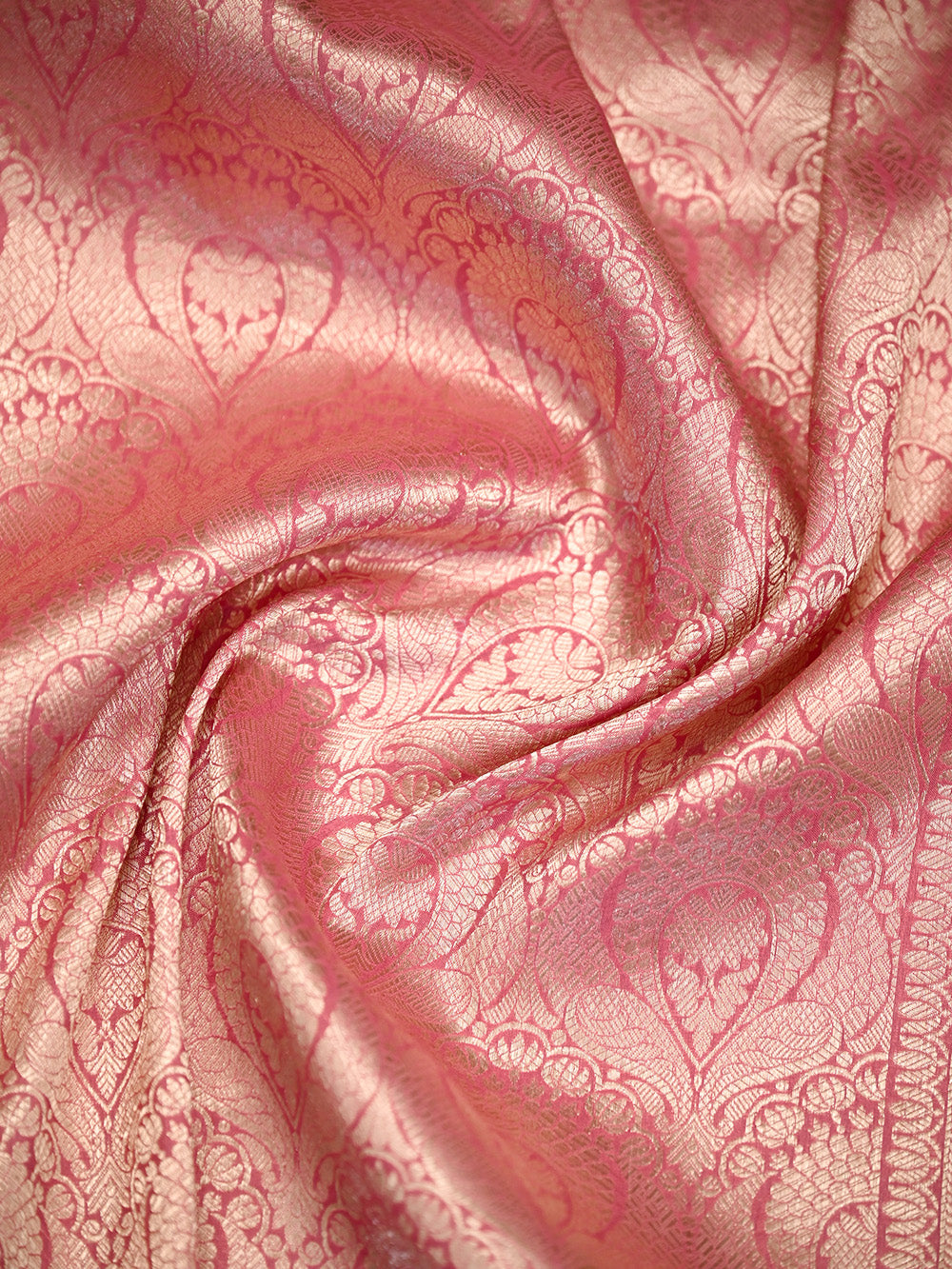 Pastel Pink Silk Brocade Handloom Banarasi Saree - Sacred Weaves