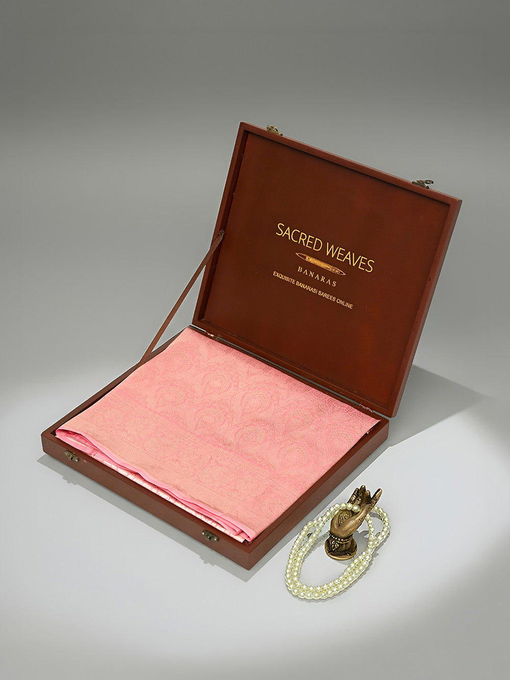 Pastel Pink Silk Brocade Handloom Banarasi Saree
