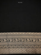 Black Zari Jaal Silk Brocade Handloom Banarasi Saree - Sacred Weaves