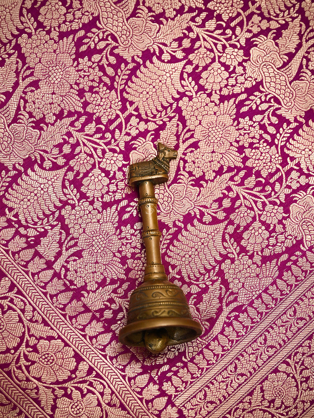 Dark Magenta Silk Brocade Handloom Banarasi Saree - Sacred Weaves