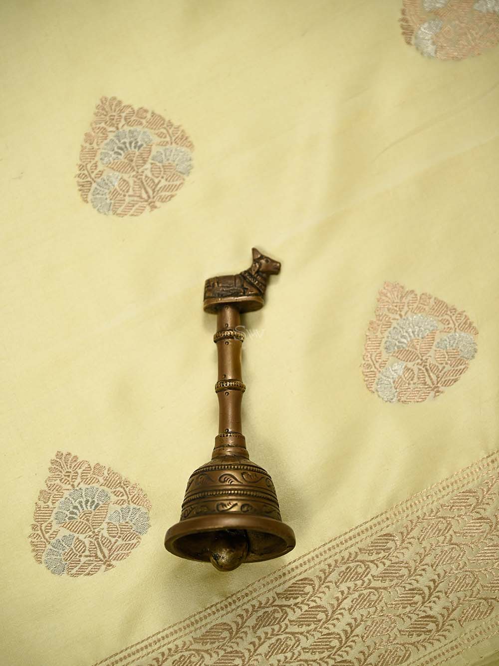 Cream Boota Katan Silk Handloom Banarasi Suit - Sacred Weaves