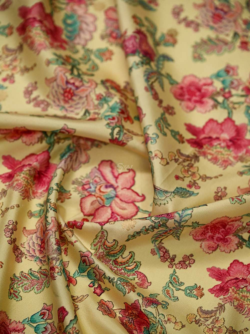 Cream Boota Katan Silk Handloom Banarasi Suit - Sacred Weaves