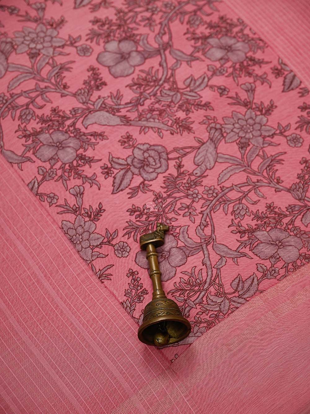 Pink Booti Cotton Silk Handloom Banarasi Suit - Sacred Weaves