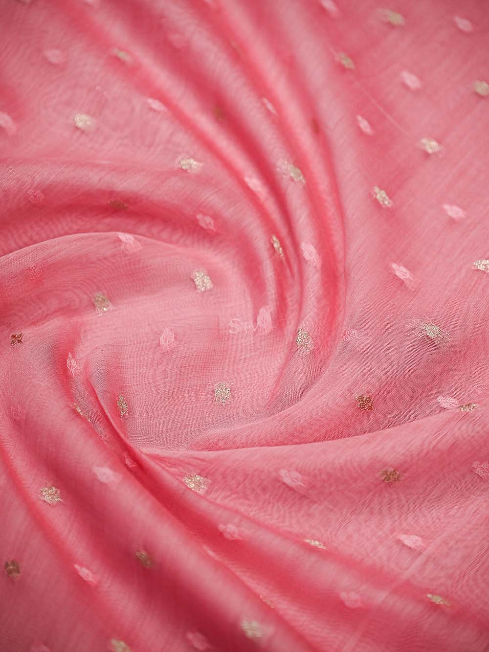 Pink Booti Cotton Silk Handloom Banarasi Suit - Sacred Weaves