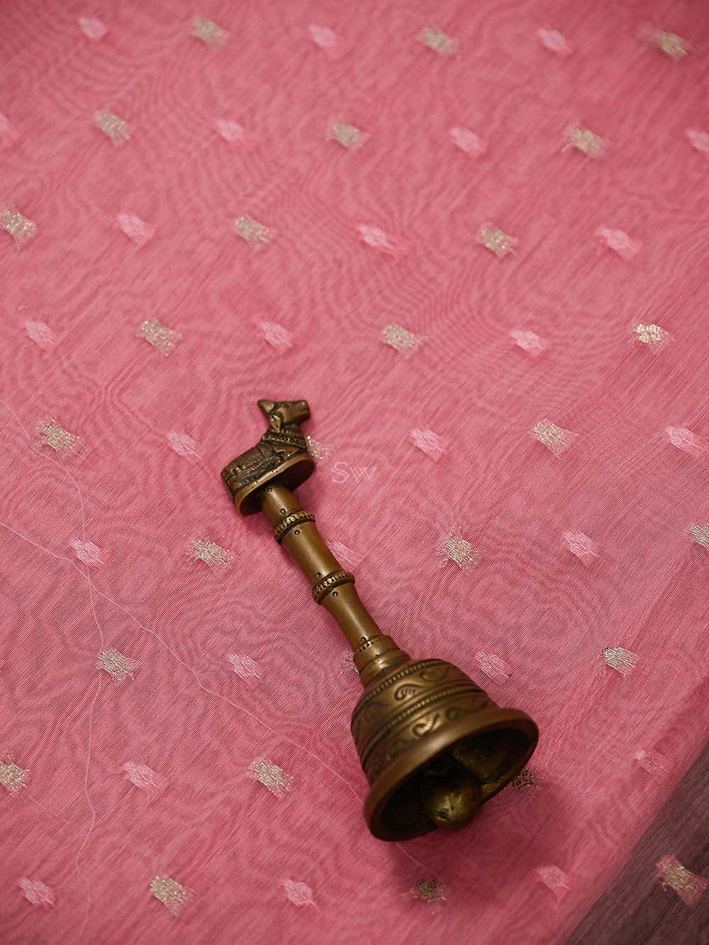 Pink Booti Cotton Silk Handloom Banarasi Suit - Sacred Weaves