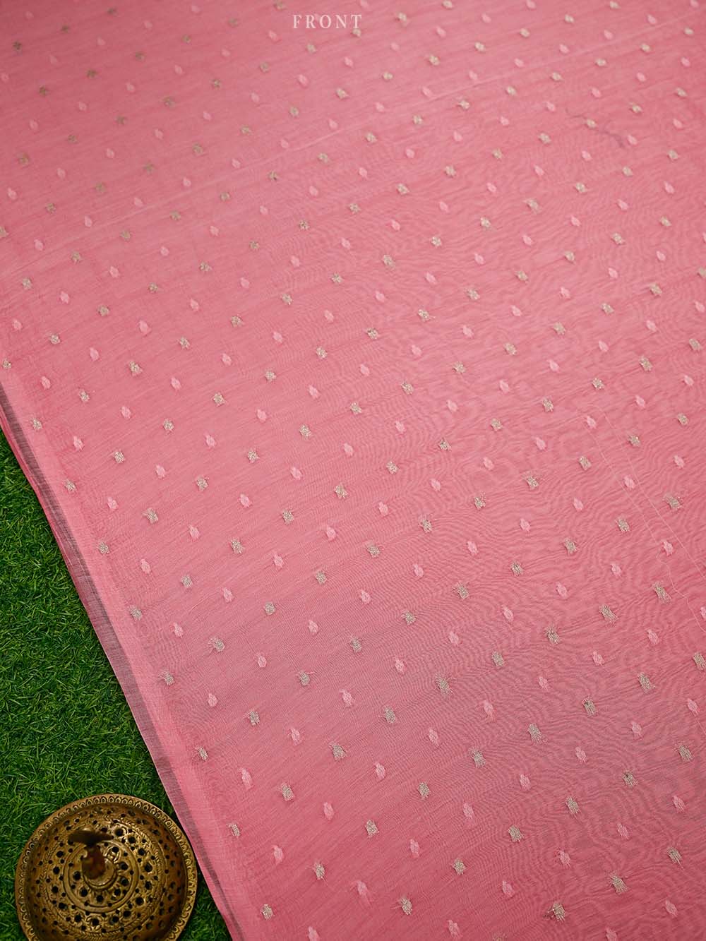 Pink Booti Cotton Silk Handloom Banarasi Suit - Sacred Weaves