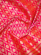 Pink Orange Jaal Katan Silk Handloom Banarasi Suit - Sacred Weaves