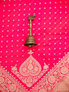Pink Orange Jaal Katan Silk Handloom Banarasi Suit - Sacred Weaves