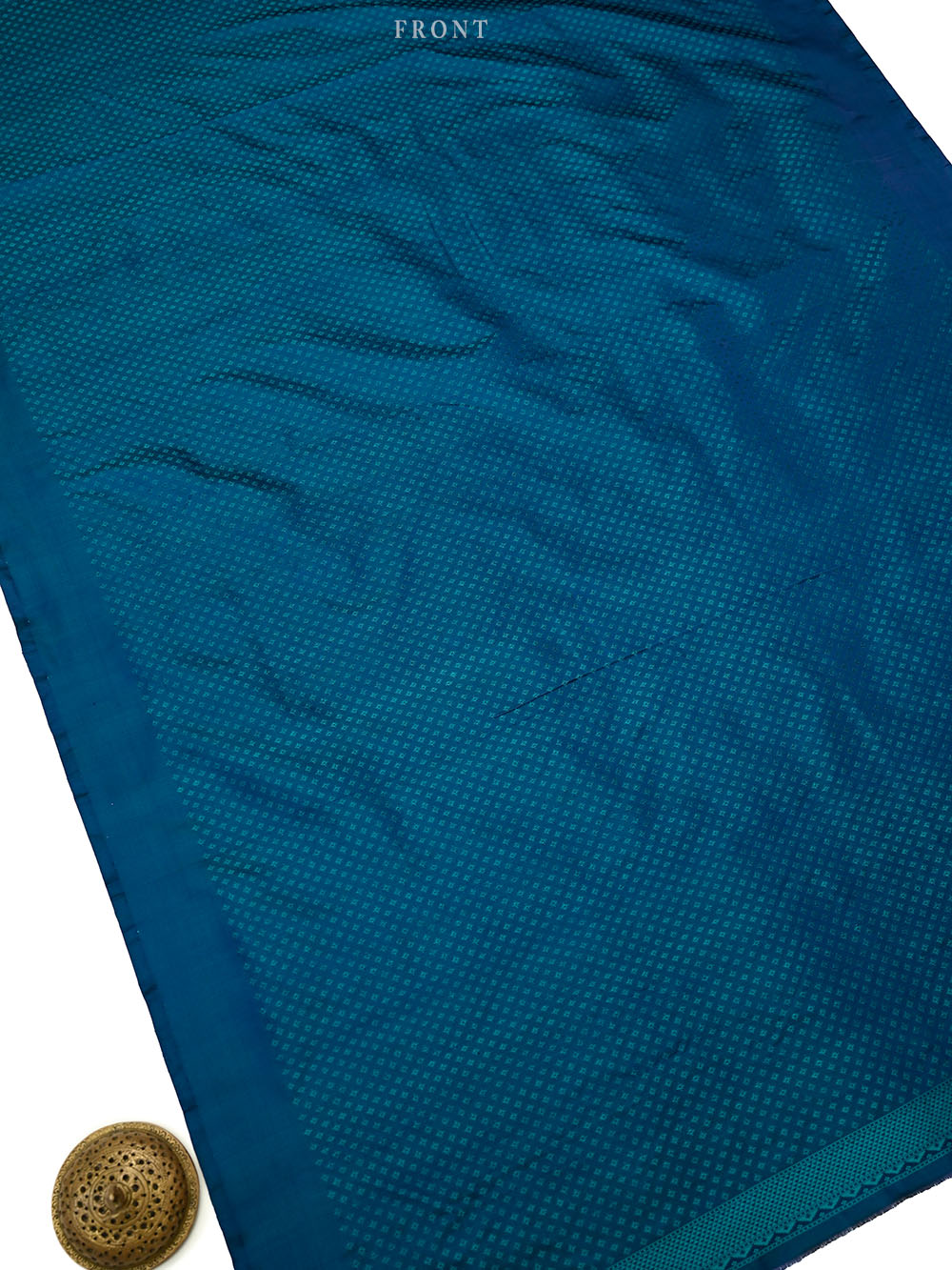 Blue Green Satin Tanchoi Silk Handloom Banarasi Suit - Sacred Weaves
