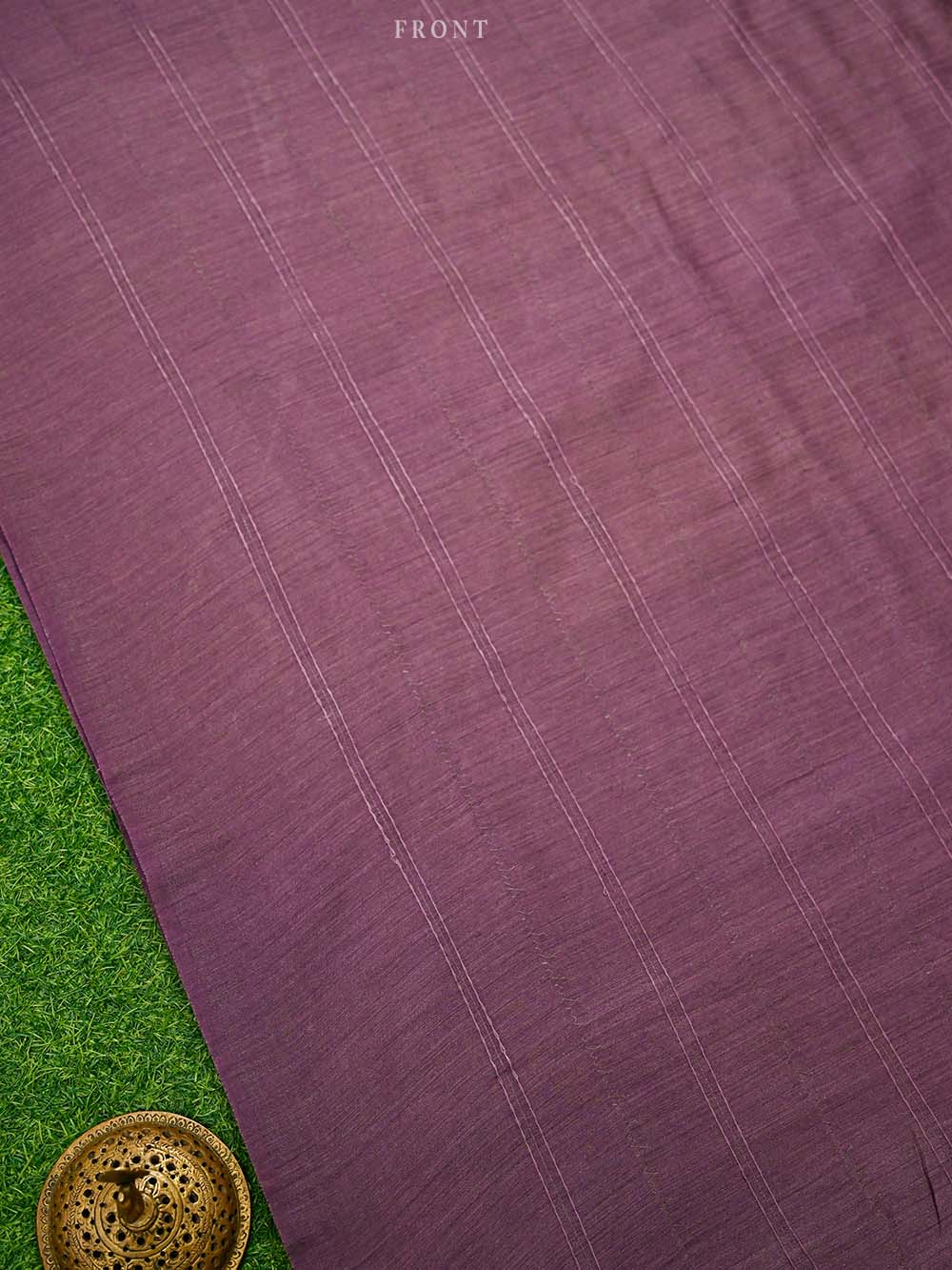 Dark Magenta Moonga Tussar Silk Handloom Banarasi Suit - Sacred Weaves