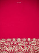 Reddish Pink Jaal Khaddi Georgette Handloom Banarasi Saree - Sacred Weaves