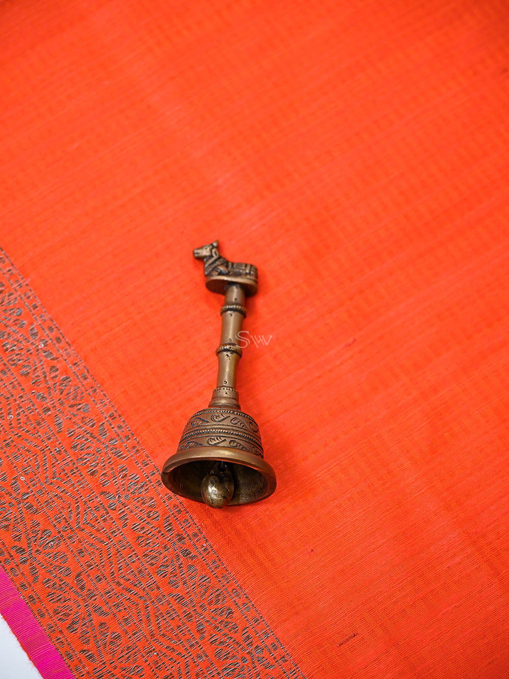 Dark Orange Booti Dupion Silk Handloom Banarasi Suit - Sacred Weaves