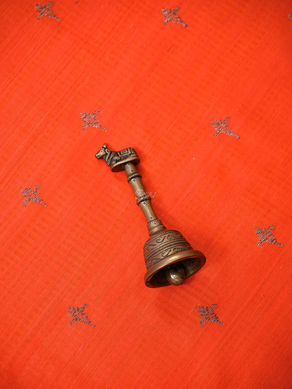 Dark Orange Booti Dupion Silk Handloom Banarasi Suit - Sacred Weaves
