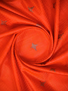 Dark Orange Booti Dupion Silk Handloom Banarasi Suit - Sacred Weaves