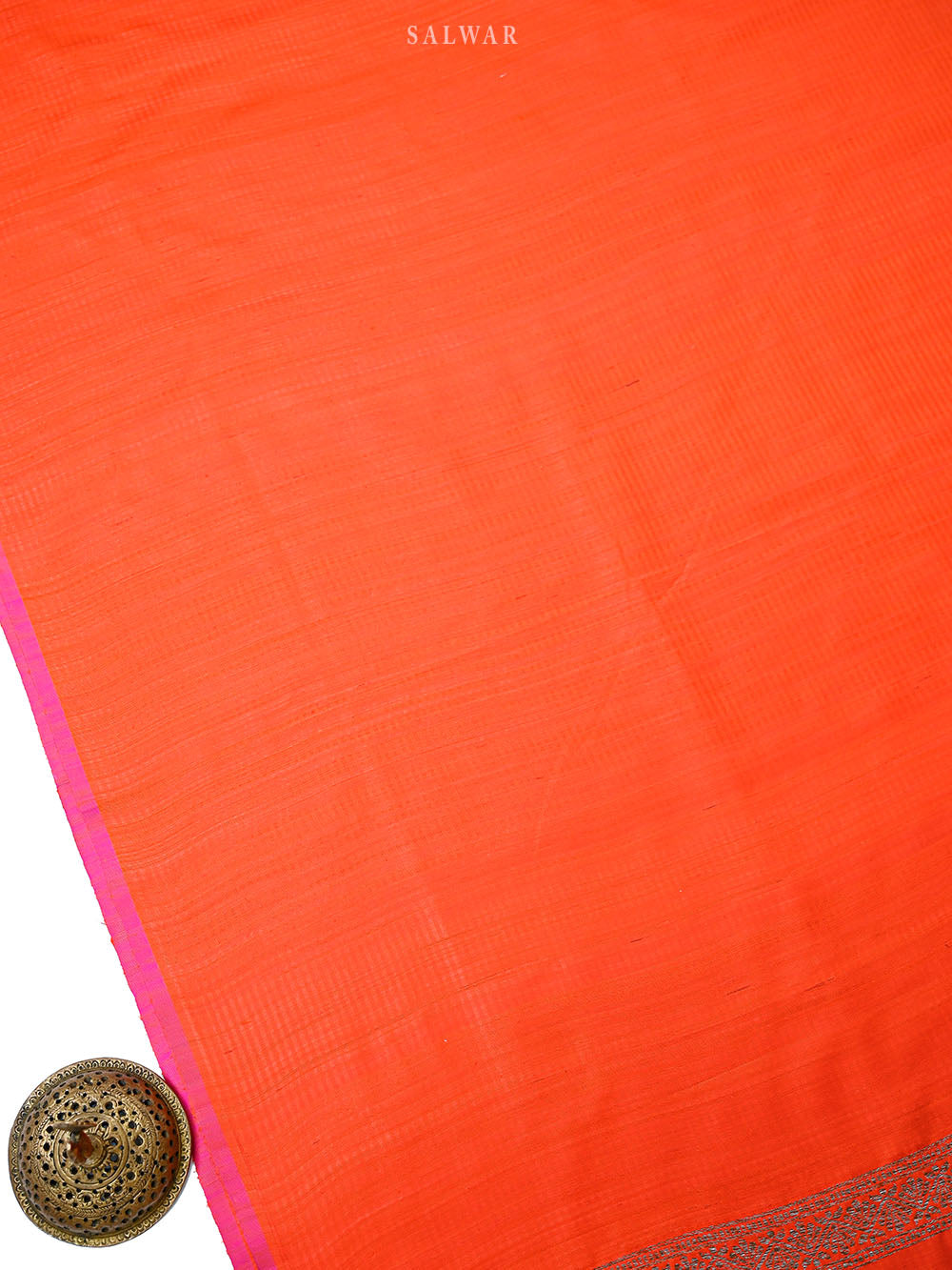 Dark Orange Booti Dupion Silk Handloom Banarasi Suit - Sacred Weaves