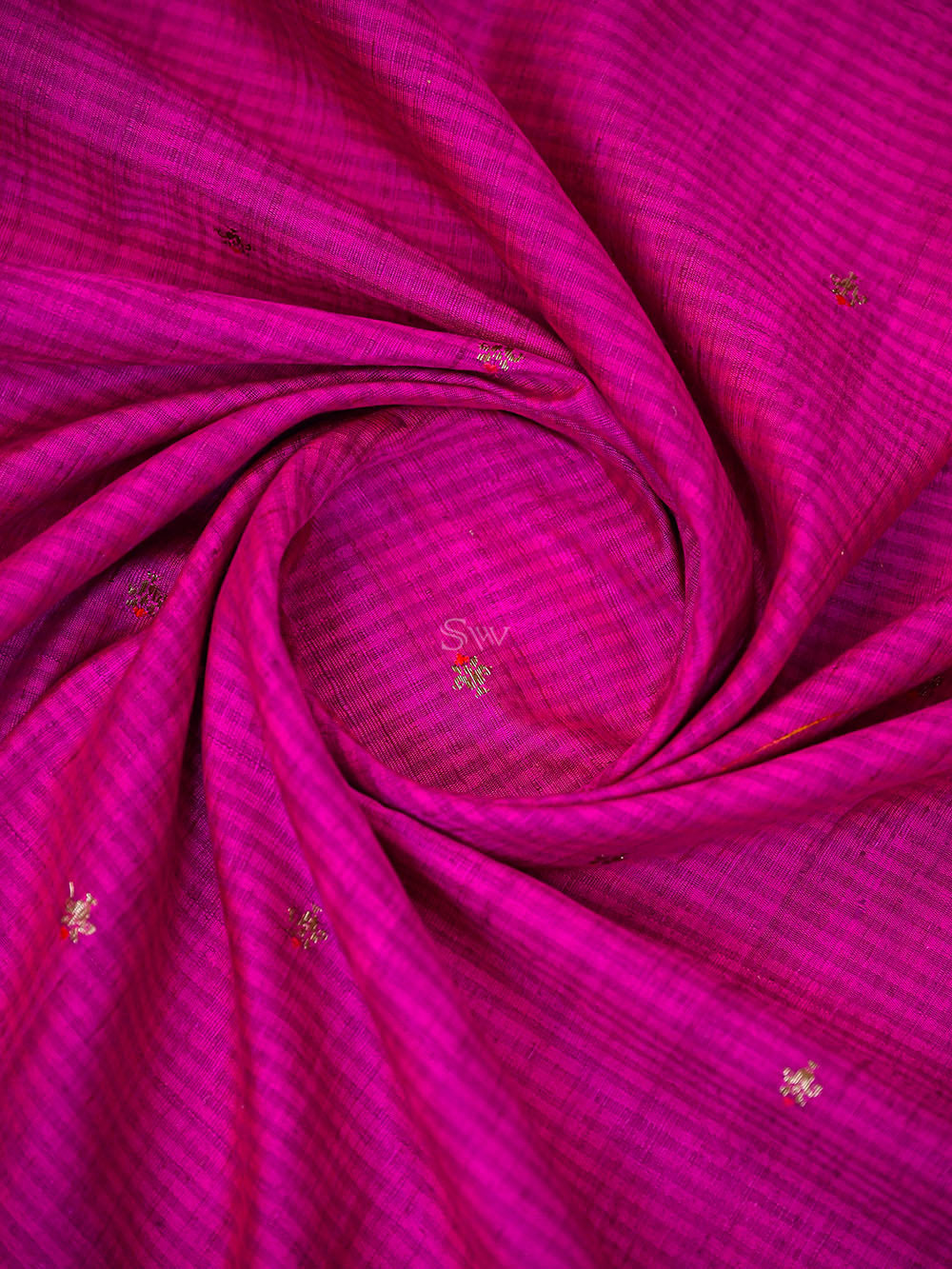 Dark Magenta Booti Dupion Silk Handloom Banarasi Suit - Sacred Weaves
