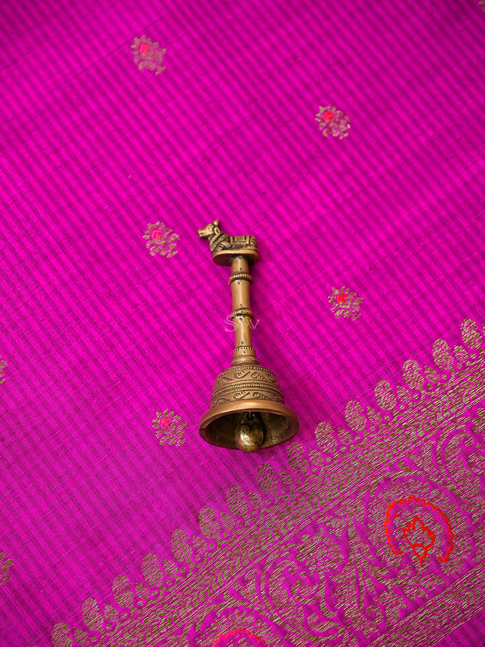Dark Magenta Booti Dupion Silk Handloom Banarasi Suit - Sacred Weaves