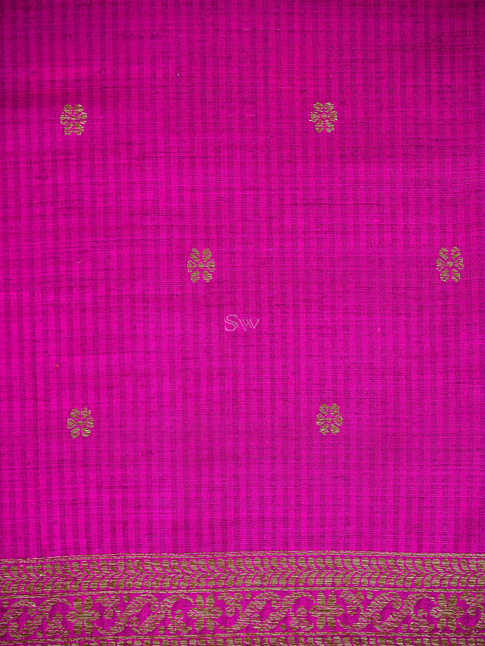 Dark Magenta Booti Dupion Silk Handloom Banarasi Suit - Sacred Weaves