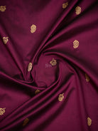 Wine Booti Katan Silk Handloom Banarasi Suit - Sacred Weaves