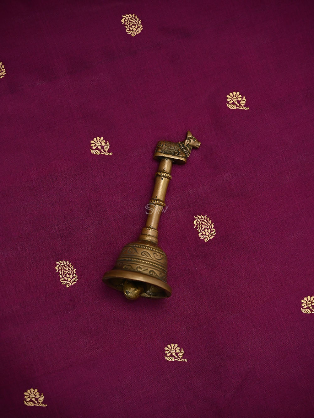 Wine Booti Katan Silk Handloom Banarasi Suit - Sacred Weaves
