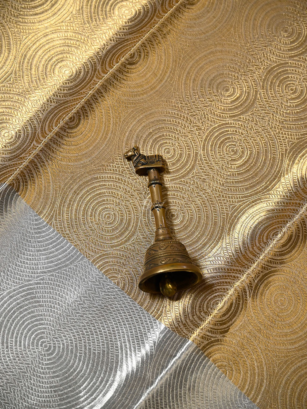 Pastel Sky-blue Tissue Brocade Handloom Banarasi Saree - Sacred Weaves